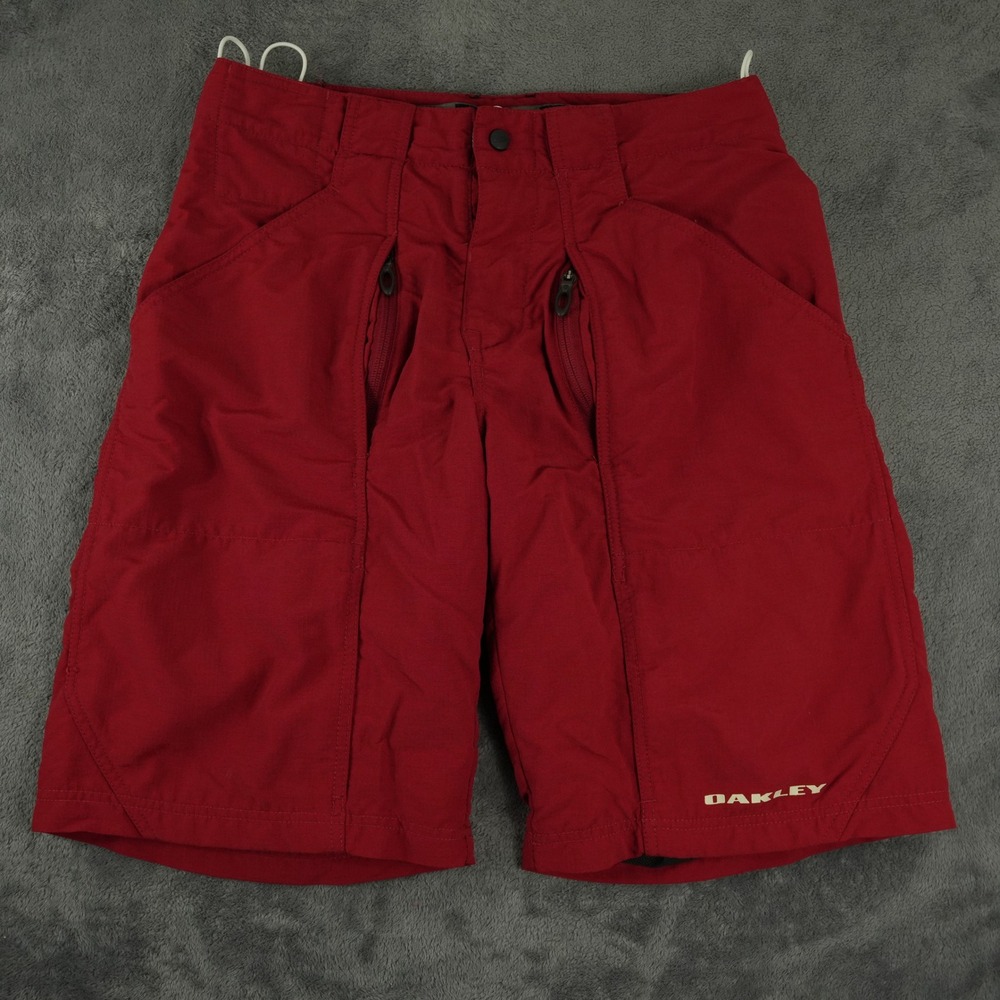 Vintage Oakley Software Tactical Cargo Shorts Mens M Red Zip Pocket Gorpcore